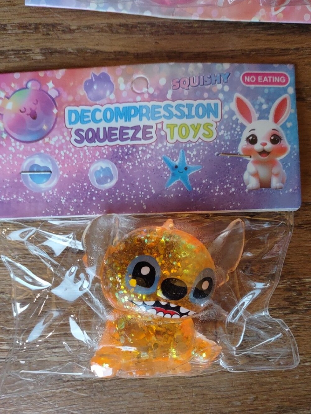 NEW Glitter Stitch Squishy Toy – Set of 8-Green, Blue, Pink & Orange - Picture 4 of 4